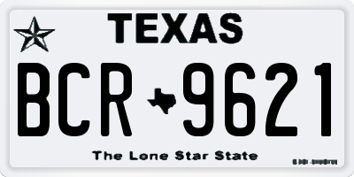 TX license plate BCR9621