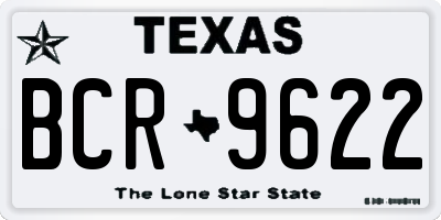 TX license plate BCR9622
