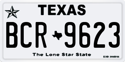 TX license plate BCR9623