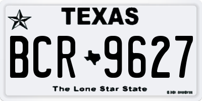 TX license plate BCR9627