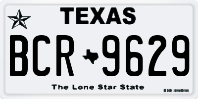 TX license plate BCR9629