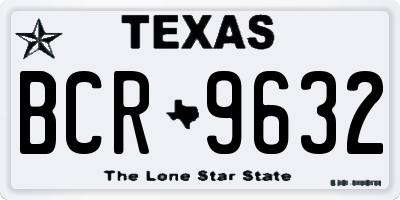 TX license plate BCR9632