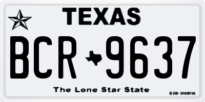 TX license plate BCR9637
