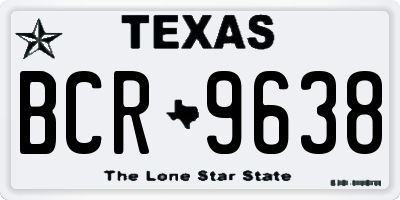 TX license plate BCR9638