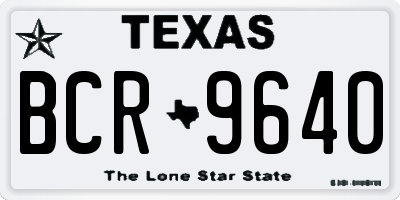 TX license plate BCR9640
