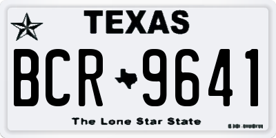 TX license plate BCR9641