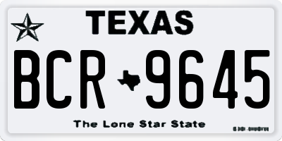 TX license plate BCR9645
