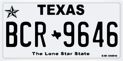 TX license plate BCR9646