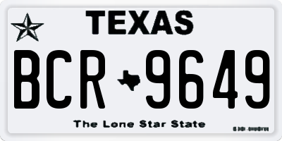 TX license plate BCR9649