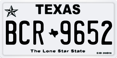 TX license plate BCR9652
