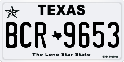TX license plate BCR9653