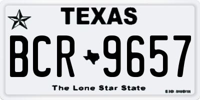 TX license plate BCR9657