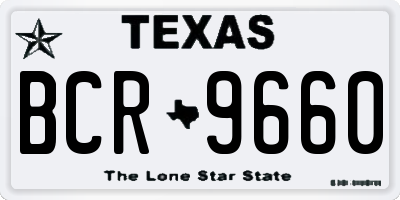 TX license plate BCR9660