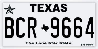 TX license plate BCR9664