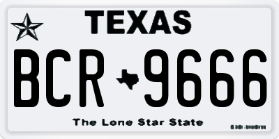 TX license plate BCR9666