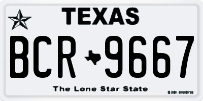 TX license plate BCR9667