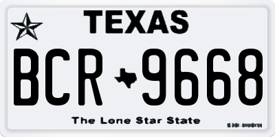 TX license plate BCR9668