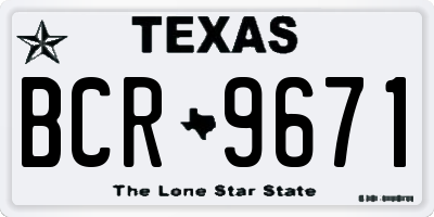 TX license plate BCR9671