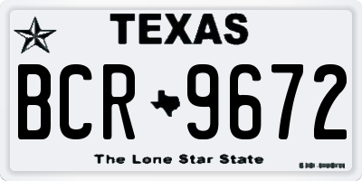 TX license plate BCR9672