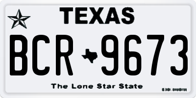 TX license plate BCR9673