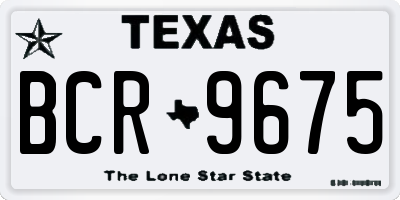 TX license plate BCR9675