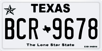 TX license plate BCR9678