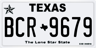 TX license plate BCR9679