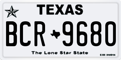 TX license plate BCR9680