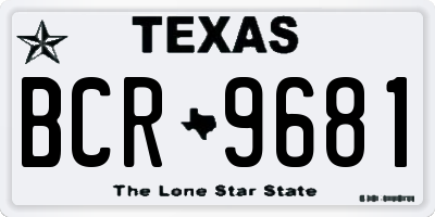 TX license plate BCR9681