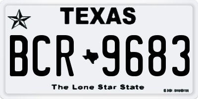 TX license plate BCR9683