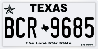 TX license plate BCR9685