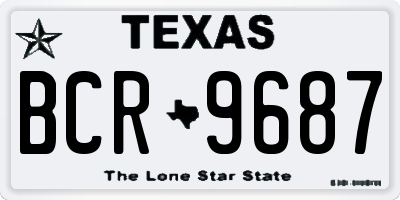 TX license plate BCR9687