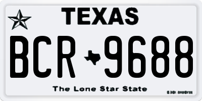TX license plate BCR9688