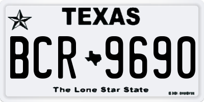 TX license plate BCR9690