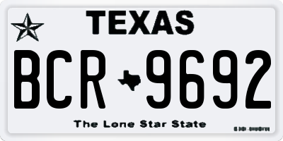 TX license plate BCR9692