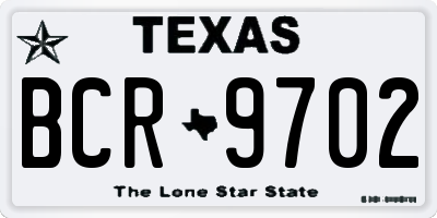 TX license plate BCR9702