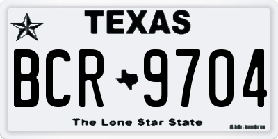 TX license plate BCR9704