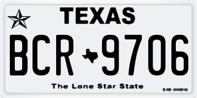 TX license plate BCR9706