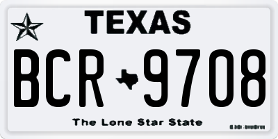 TX license plate BCR9708
