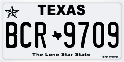 TX license plate BCR9709