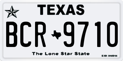 TX license plate BCR9710