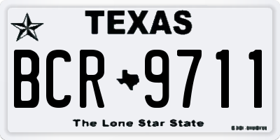TX license plate BCR9711