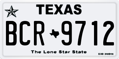 TX license plate BCR9712