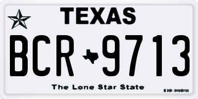 TX license plate BCR9713