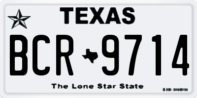 TX license plate BCR9714
