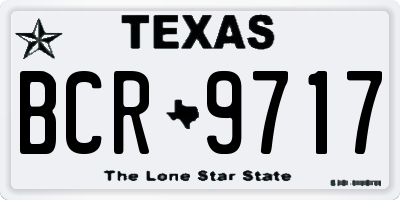 TX license plate BCR9717