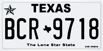TX license plate BCR9718