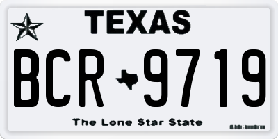 TX license plate BCR9719
