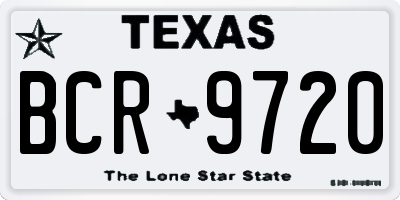 TX license plate BCR9720