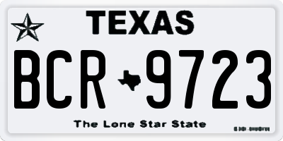 TX license plate BCR9723